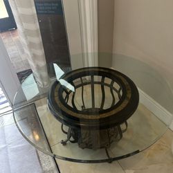round glass coffee table 