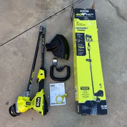 RYOBI 40V HP Brushless Whisper Series 17 in. Cordless Battery Carbon Fiber Shaft String Trimmer