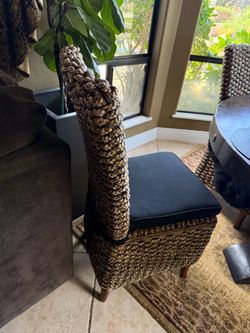 5 wicker seagrass rustic dining chairs weave