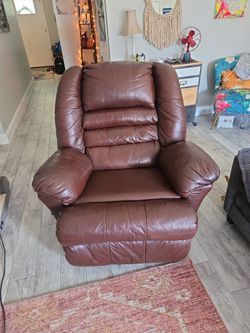 Brown Leather Recliner Chair