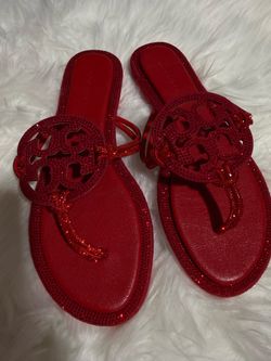 Red sparkly sandals