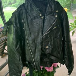 Italian Stone& Design Buffalo Leather Motorcycle Jacket 