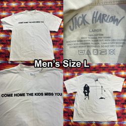 Jack Harlow Shirt Men’s Sz Large Cream T-Shirt Come Home The Kids Miss You Album