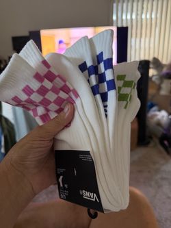 Vans Checkerboard Full Crew Socks Size L  3 Pair NEW