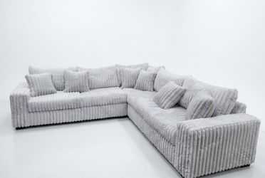 Custom sectional sofa in plush fabric