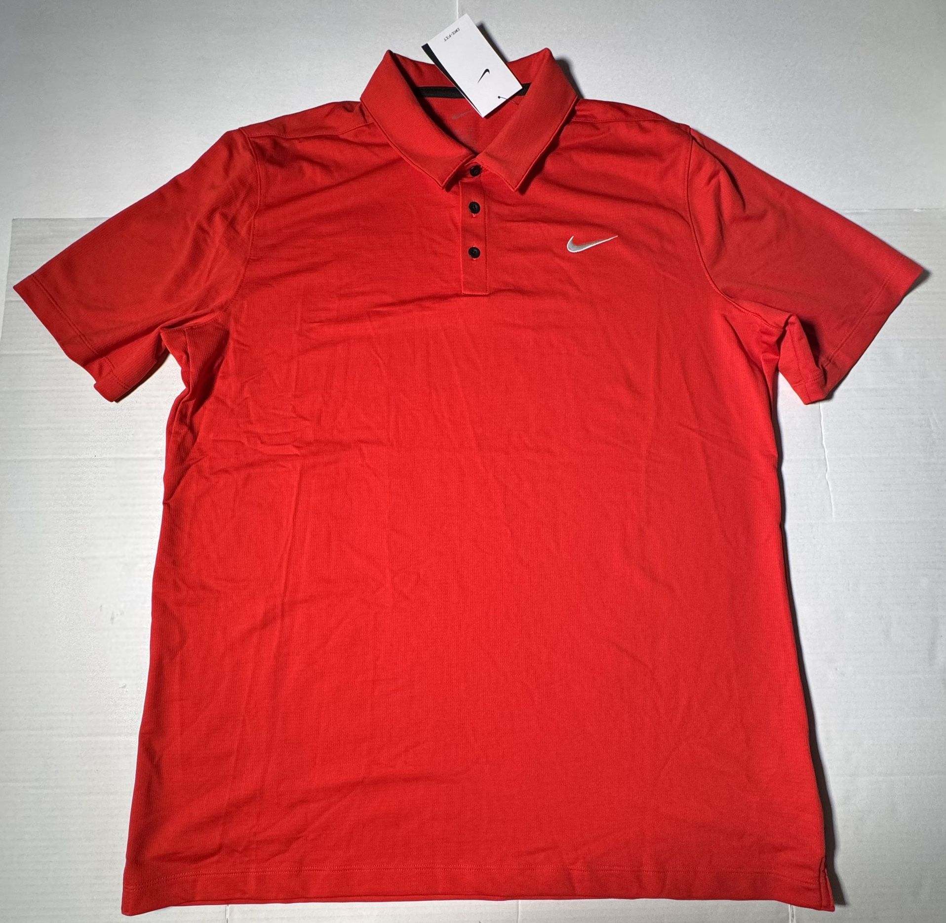 NWT Nike Dri Fit Polo Short Sleeve Shirt Golf Football Red Men Size XL Tall