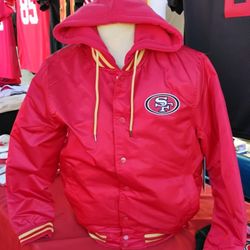 San Francisco 49ers Red Satin With Hood