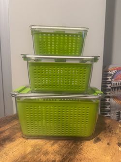 3-Piece Produce Saver Fridge Container Set
