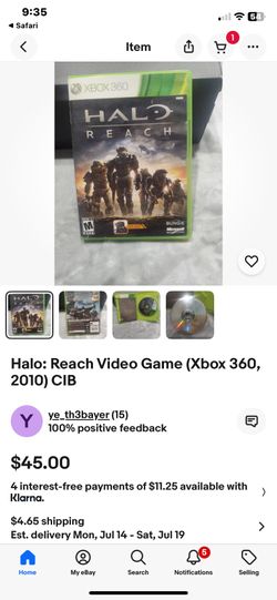 Used Xbox360 HALO REACH GAME 
