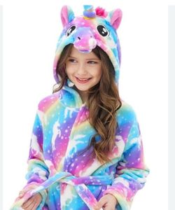 Unicorn Girls Bathrobe / Cover Up, Siz M  Halloween Costume, Make Believe  Unicorn Girls  Bathrobe / Cover Up, Size M  Halloween Costume, Make Believe