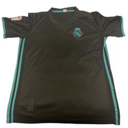 REAL MADRID 2017-18 Season Away Jersey SIZE Small Black And Blue Older Kit