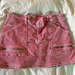 Pink Corduroy Skirt