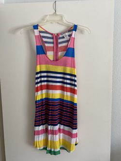 Bright striped bathing suit cover-up (L)