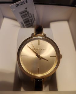 MK Michael Kors Gold Stainless Steel Turtle Shell Clasp Watch