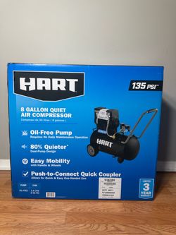 HART 8 Gallon Oil-Free Air Compressor