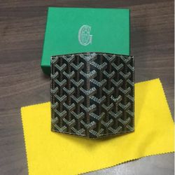 Goyard Saint Pierre Card Holder Wallet Reddish Black & Tan
