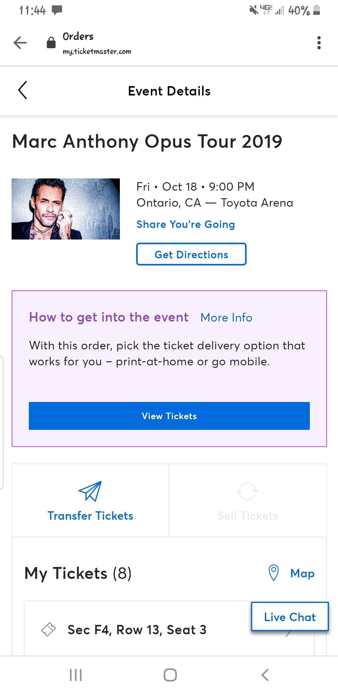 Marc Anthony Concert 10/18/2019