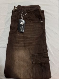 Men's Jeans Men Flap Pocket Cargo Jeans Jeans for Men Size L