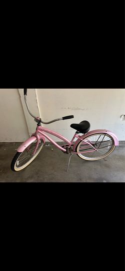Woman beach bike