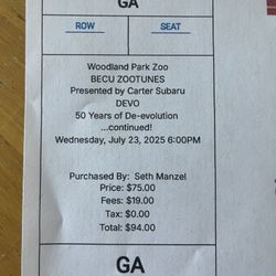 DEVO TICKETS FOR SALE