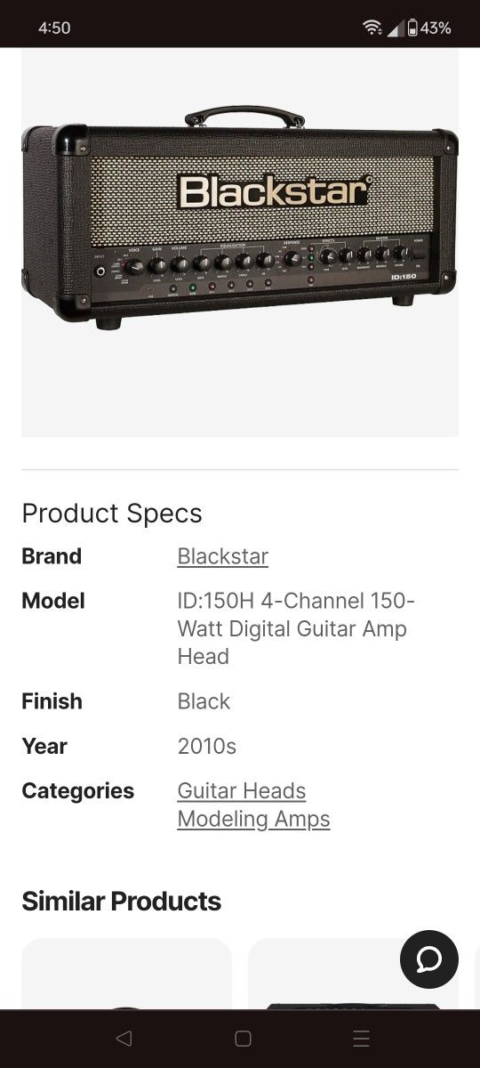 Blackstar Id 150 Head