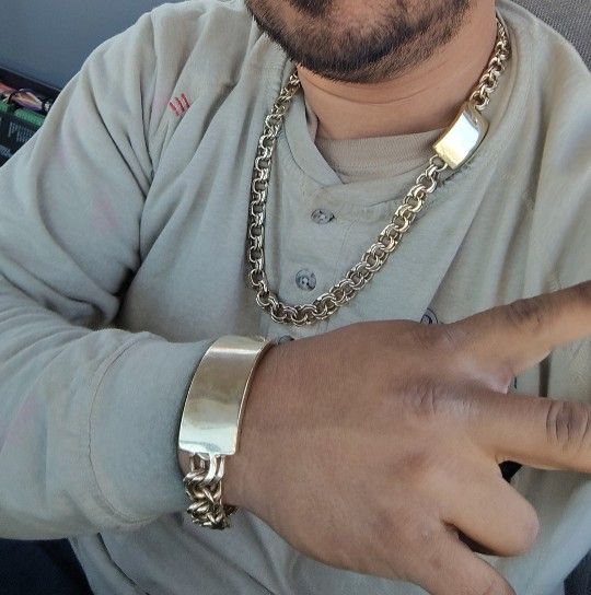 10K 153Grams Chino Link Chain & 10K 80Grams Chino Link Bracelet