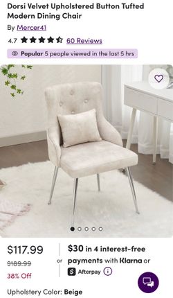 Wayfair Tufted Dining Chair in Beige