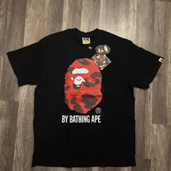 Bape By Bathing Ape T-Shirt Black, Camo Red Size Large(new)