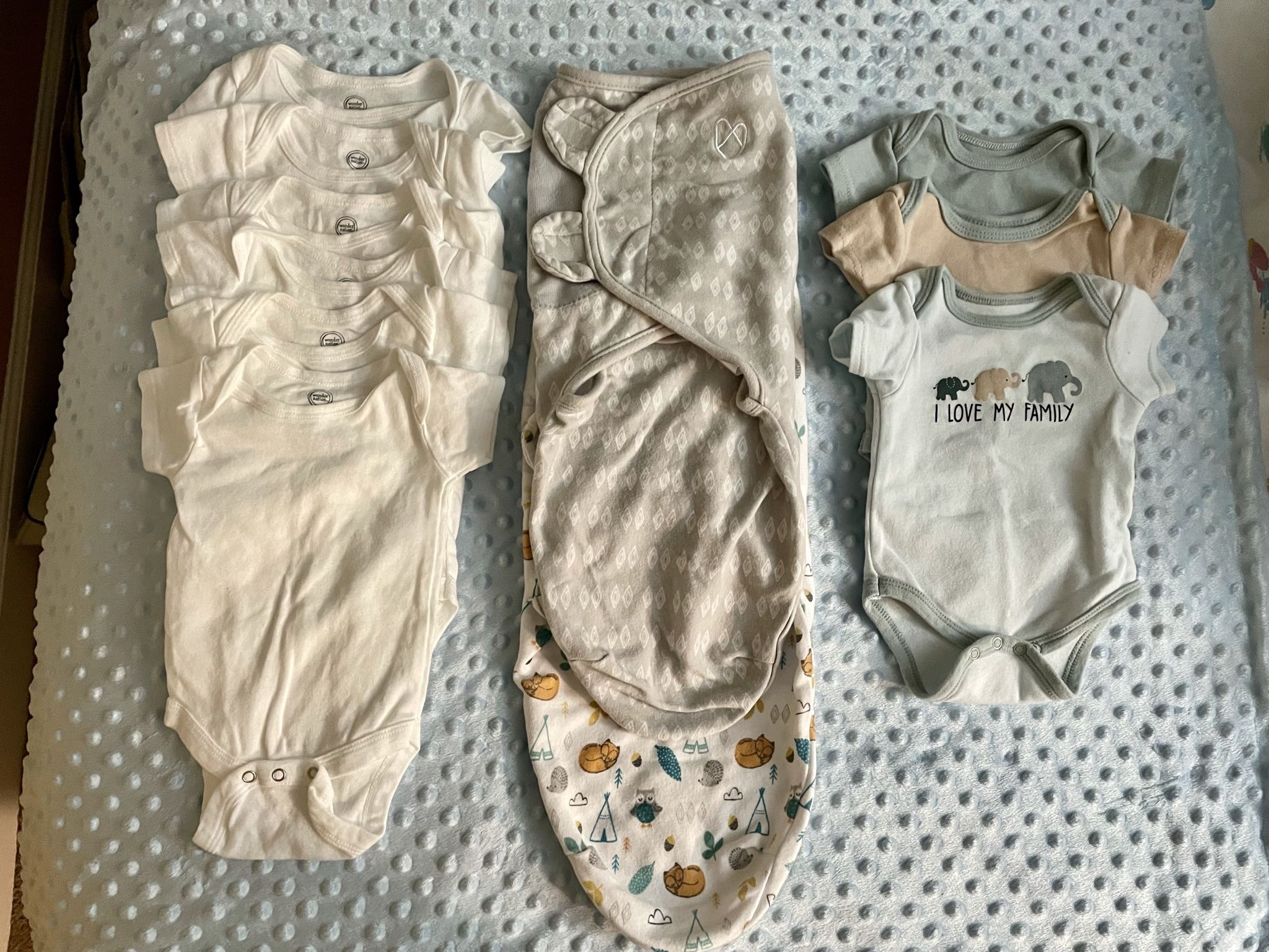 Newborn Swaddle And Short Sleeve Onsie 