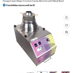 Paragon Spin Magic 5 Cotton Candy Machine with Metal Bowl