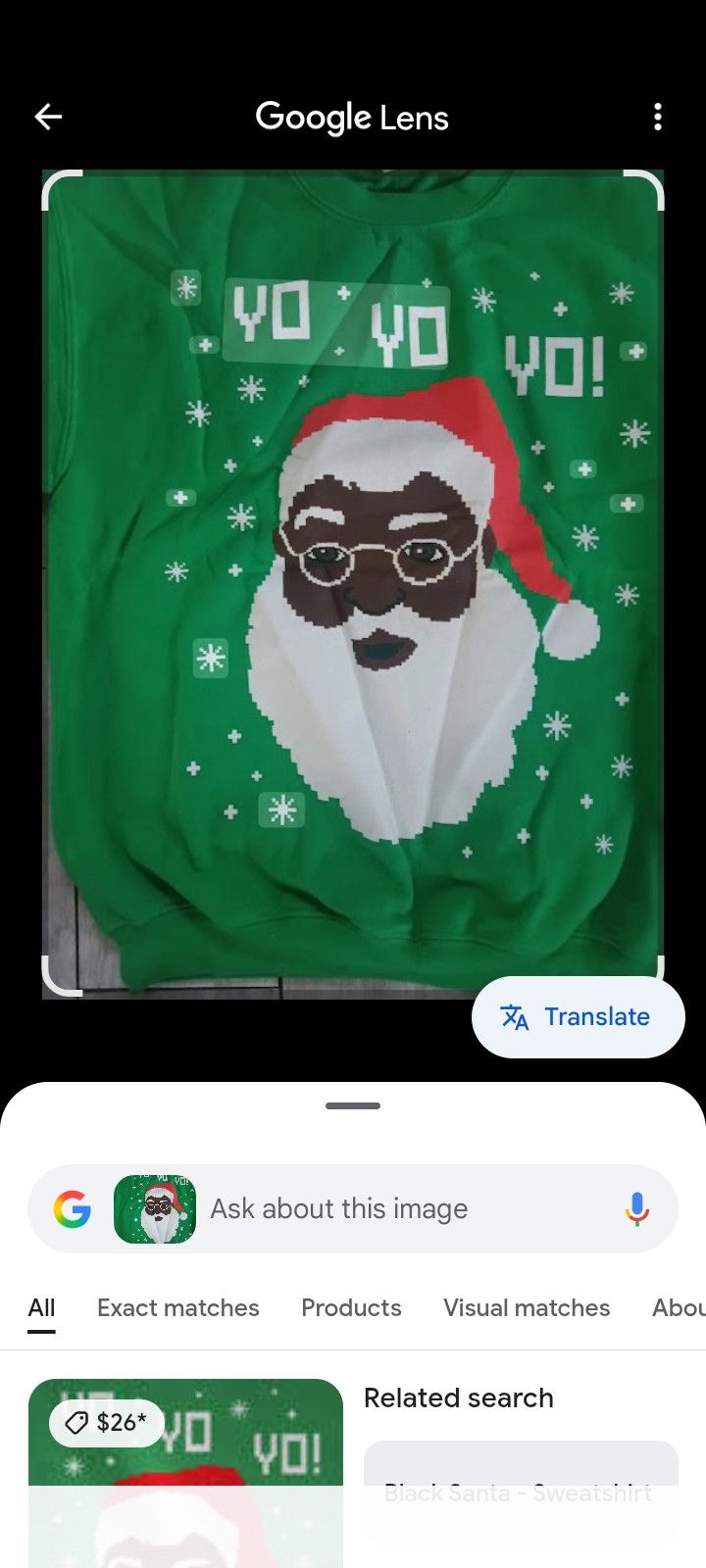 Christmas Sweatshirt,Santa Sweatshirt,Size M