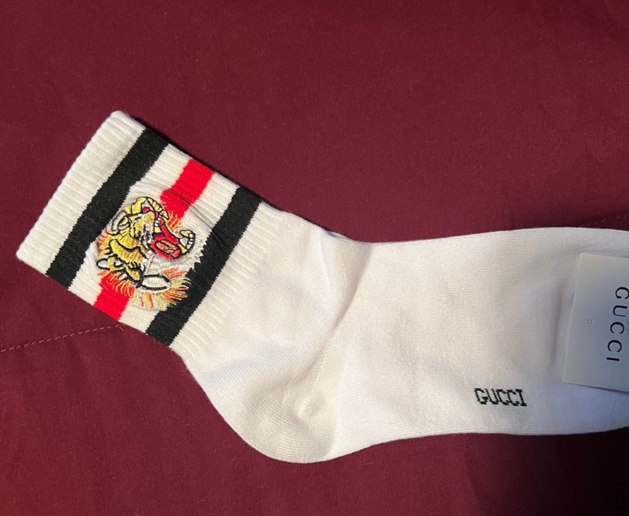 Authentic Gucci embroidered Tiger socks