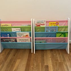 Wood And Fabric Book Stand For kids Room Or Daycares