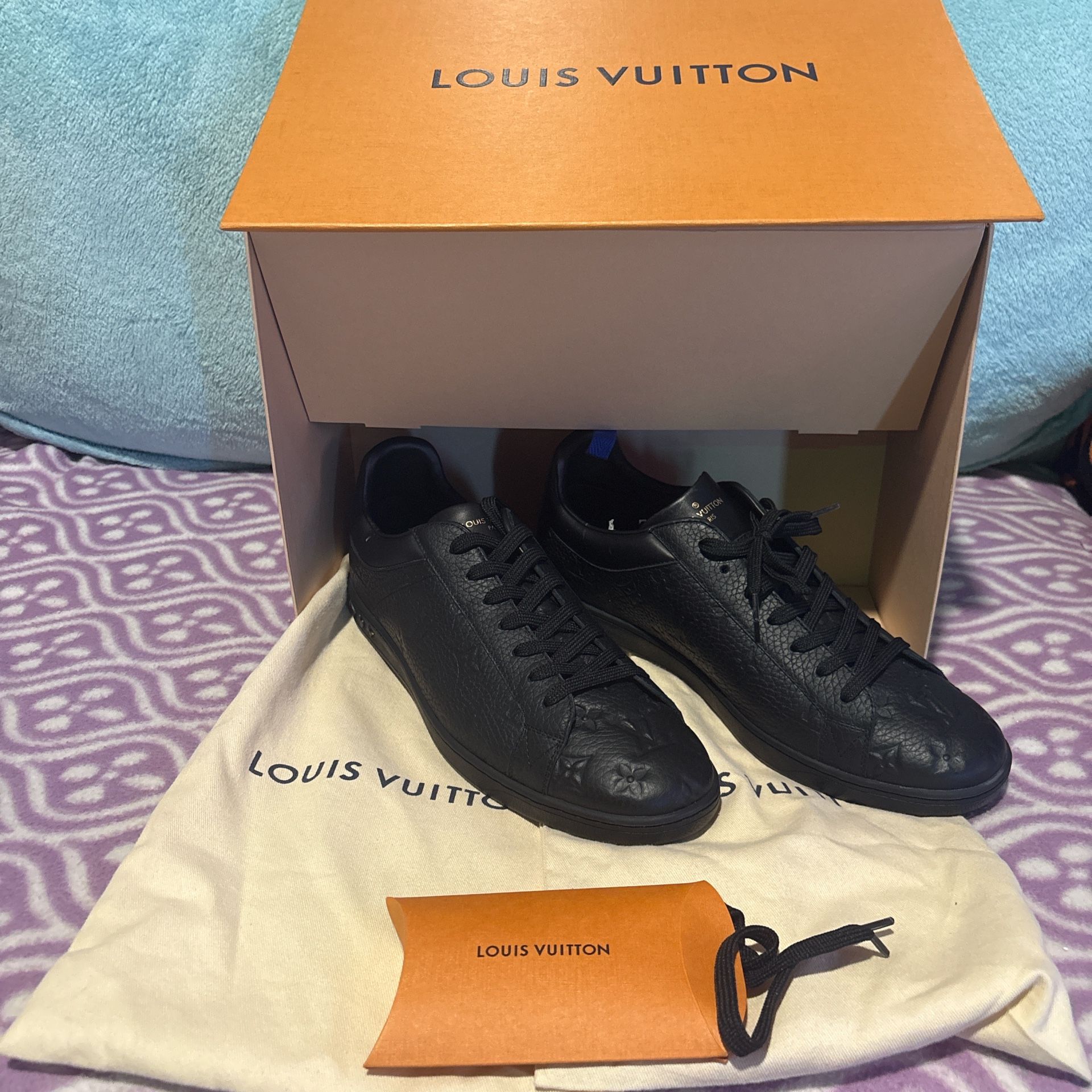NEW UNUSED Size US 10 Black Louis Vuitton Luxemberg sneakers trainers