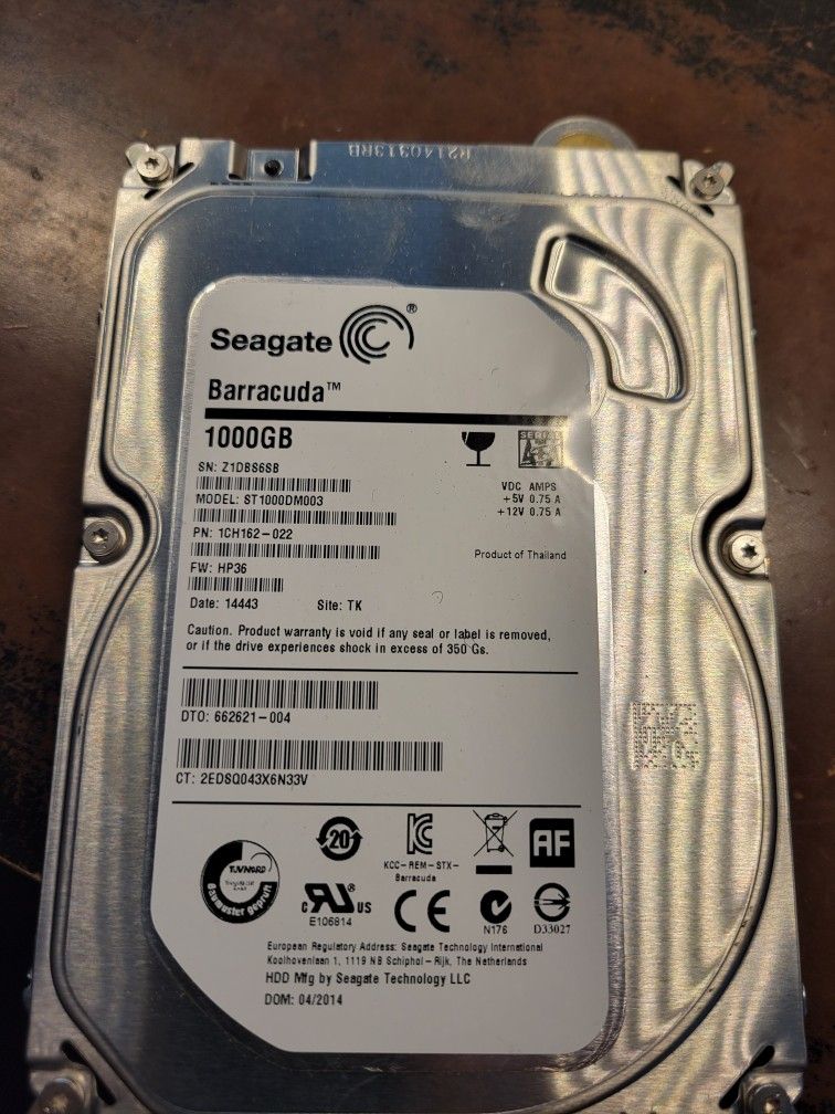 1 Tb Computer Desktop Hard Drive