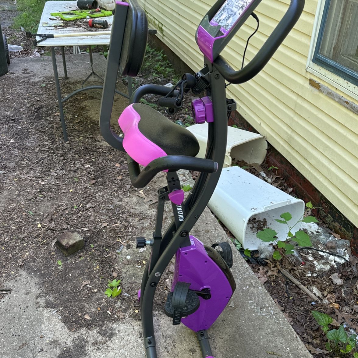 Exercise Bike With Stretch Bands 