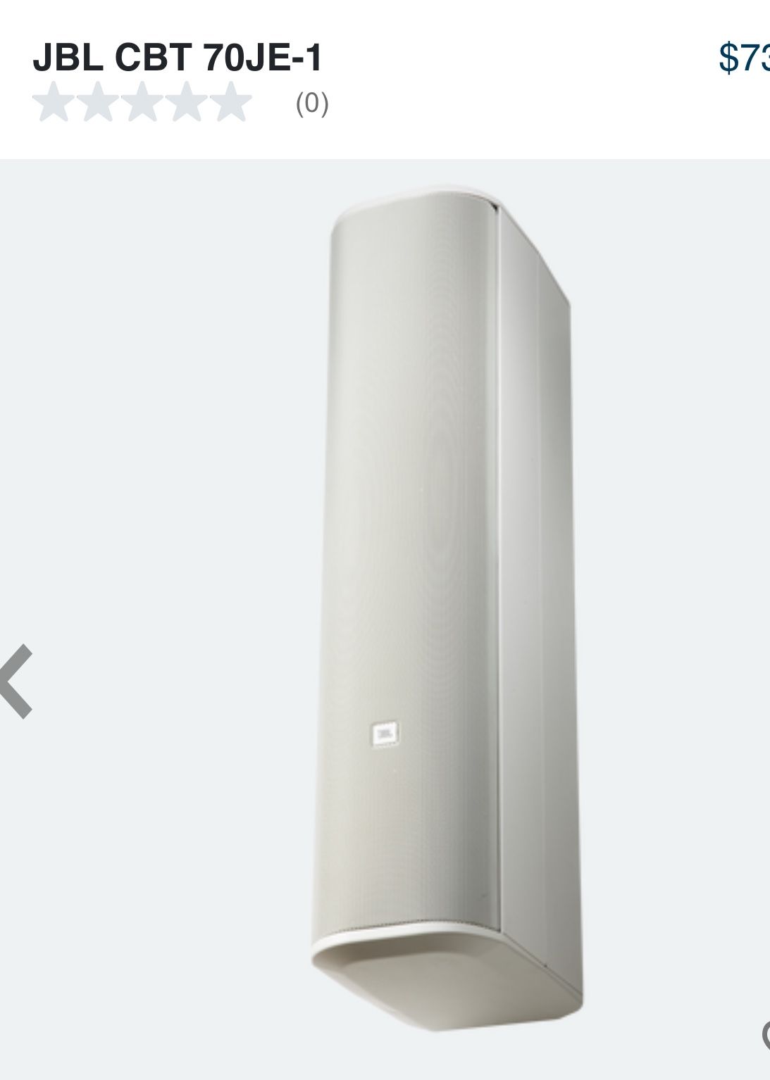 JBL CBT 70JE-1 500w White Extension For CBT 70J-1 Line Array Column Speaker+Mics