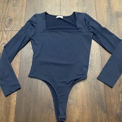 Womens Navy Blue Body Suit Shirt Size Médium By Envié #1