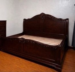 King pure wood bedroom set