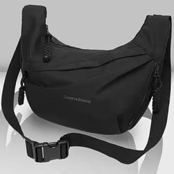 Dooney & Bourke Luxury Designer Black Canvas Crossbody Hobo Bag 