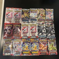 Lot of Pokemon Booster Packs - Mixed Packs 18 total