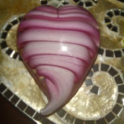 4" Blown Glass HEART ❤ Paperweight