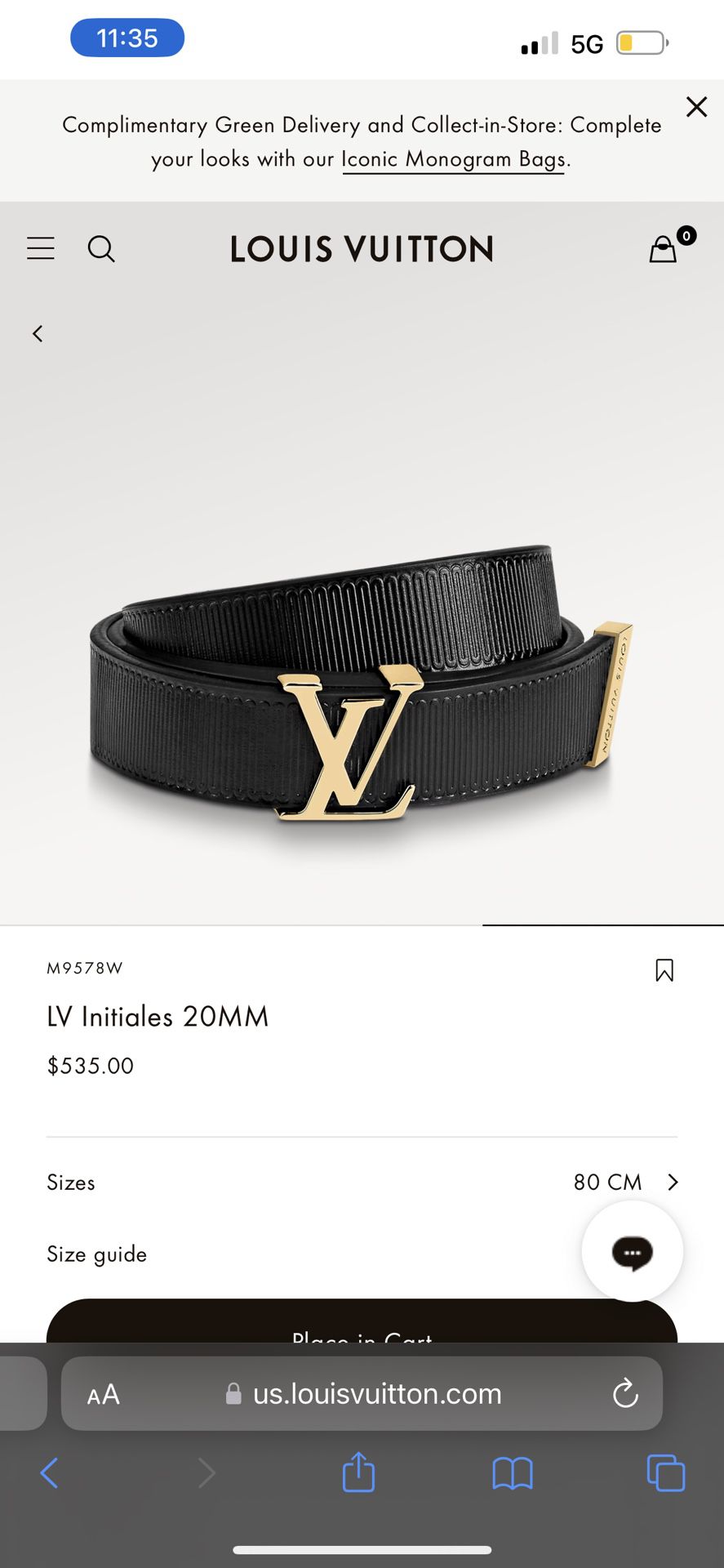 Louis Vuitton // Black Leather LV Initiales 20mm Belt – VSP Consignment