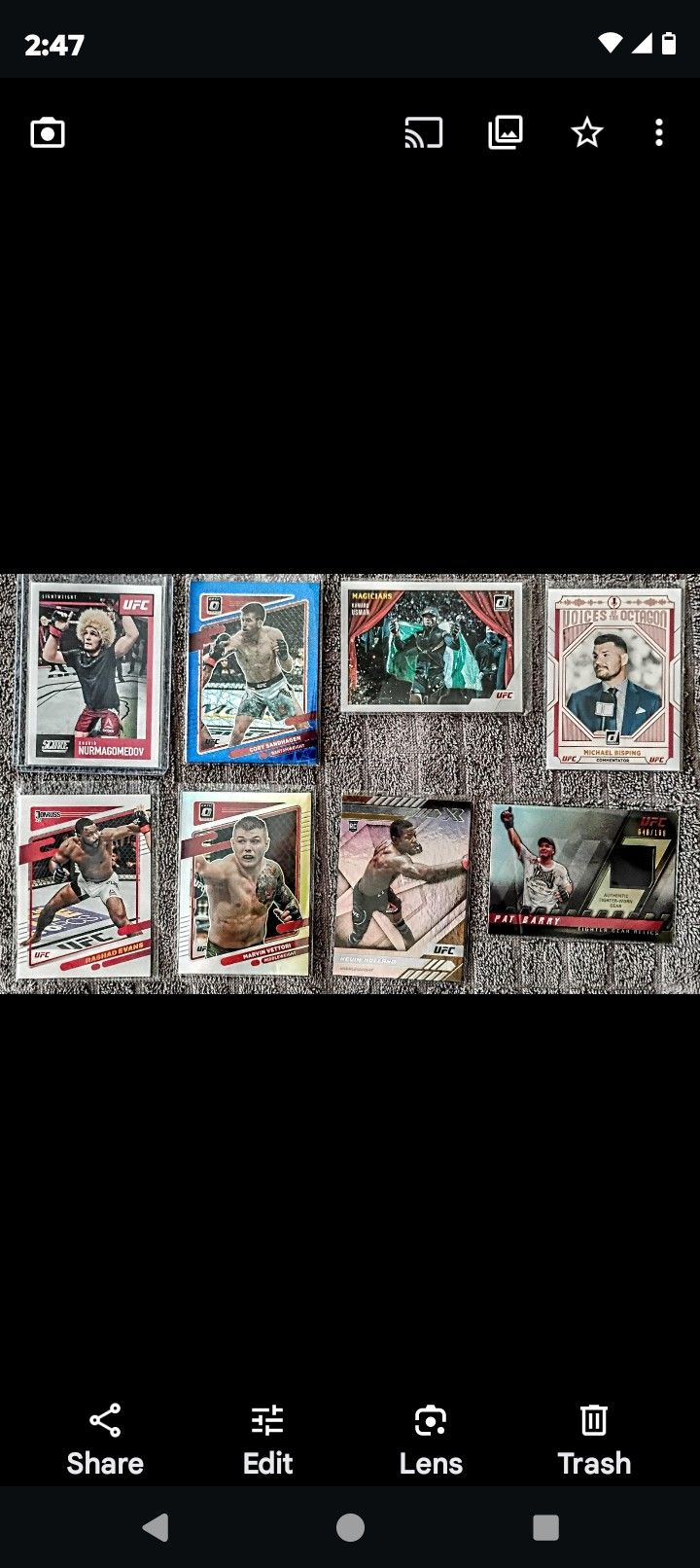 UFC top fighters of all time, auto/patch/silver/chrome 8 card lot.