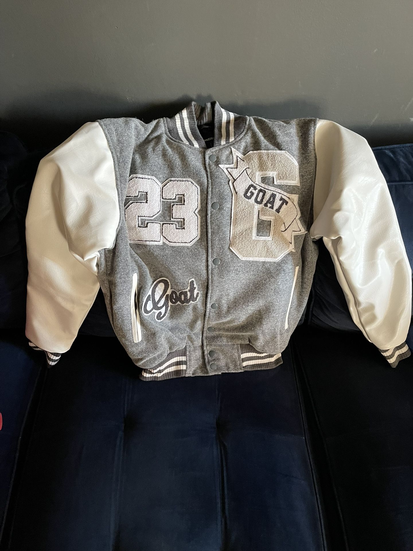 Cool grey vintage wool varsity jacket Clearance