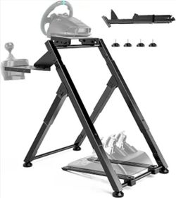 Racing Wheel Stand, Racing Simulator Cockpit with Steering Wheel Shifter Pedal Mount