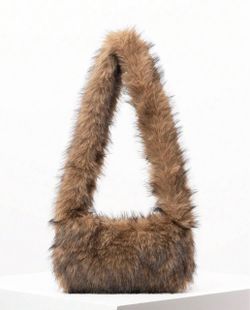 Brown Faux Fur Shoulder Bag