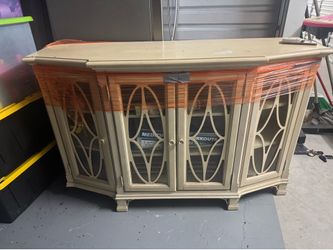 Basset Chair and entertainment center