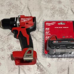 Milwaukee M18 18V Compact Drill/Driver + Battery M18 Cp 2.0 BRAND NEW