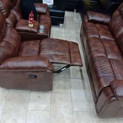 RECLINING SOFA AND LOVESEATS! $899 FOR THE PAIR! BRAND NEW